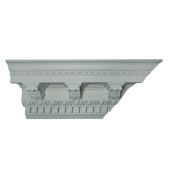 12-1/2"(H) x 12"(Proj.) - Repeat: 10-1/2" - Roman Style Crown Molding Design - [Plaster Material] - Brockwell Incorporated