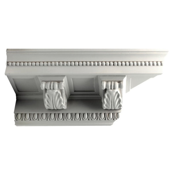 6"(H) x 7"(Proj.) - Repeat: 6-13/16" - Classic Style Crown Molding Design - [Plaster Material] - Brockwell Incorporated