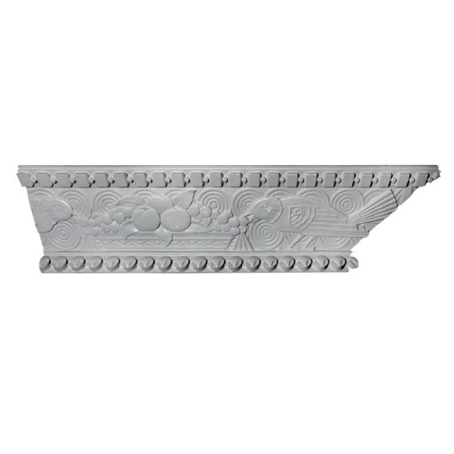 4-1/2"(H) x 10-1/4"(Proj.) - Repeat: 55-1/2" - Art Deco Crown Molding Design - [Plaster Material] - Brockwell Incorporated
