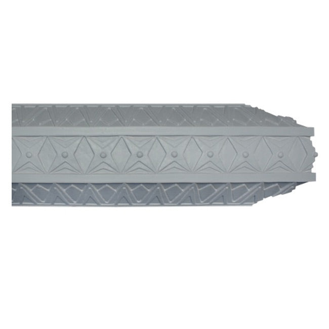 8-1/2"(H) x 4"(Proj.) - Repeat: 2-1/8" - Art Deco Crown Molding Design - [Plaster Material] - Brockwell Incorporated