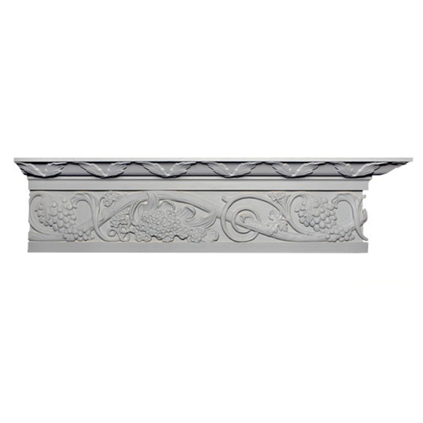 8-1/8"(H) x 3-7/8"(Proj.) - Repeat: 23" - English Style Crown Molding Design - [Plaster Material] - Brockwell Incorporated
