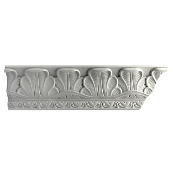 3-3/4"(H) x 3-1/2"(Proj.) - Repeat: 3-3/4" - French Style Crown Molding Design - [Plaster Material] - Brockwell Incorporated