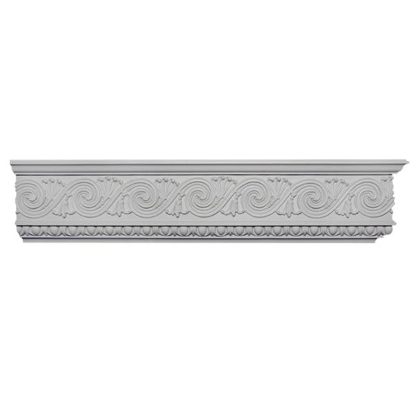 7"(H) x 2-1/2"(Proj.) - Repeat: 4-1/2" - Louis XVI Style Crown Molding Design - [Plaster Material] - Brockwell Incorporated
