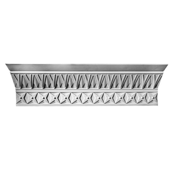 9-1/4"(H) x 4-3/4"(Proj.) - Repeat: 2-1/2" - Art Deco Crown Molding Design - [Plaster Material] - Brockwell Incorporated