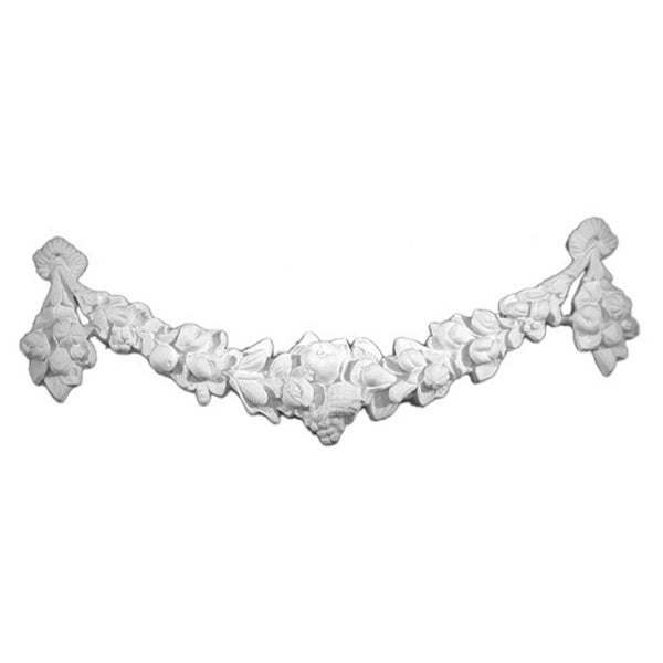 Order Online - 32-1/2" (Repeat) x 12" (H) x 2-3/4" (Relief) - Classic Floral Festoon / Swag Applique - [Plaster Material] from Brockwell Incorporated