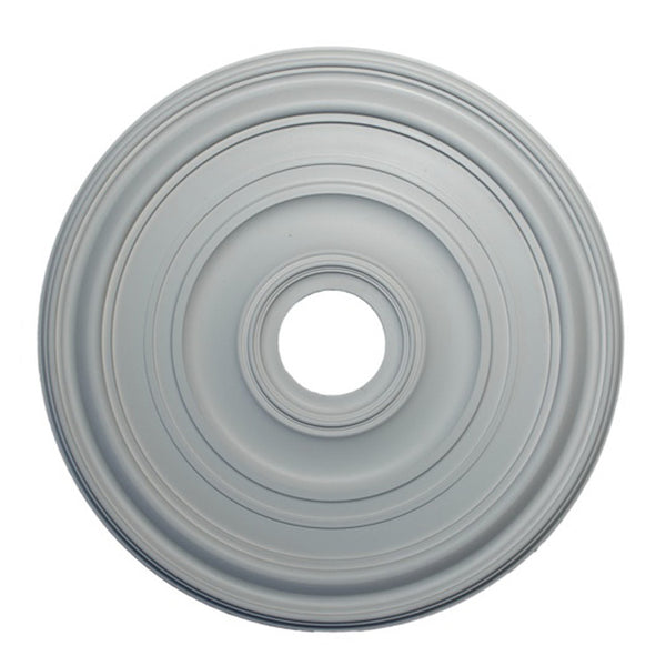 23" (Diam.) x 1-1/8" (Relief) - Hole: 4" - Smooth Round Medallion - [Plaster Material] - Brockwell Incorporated 
