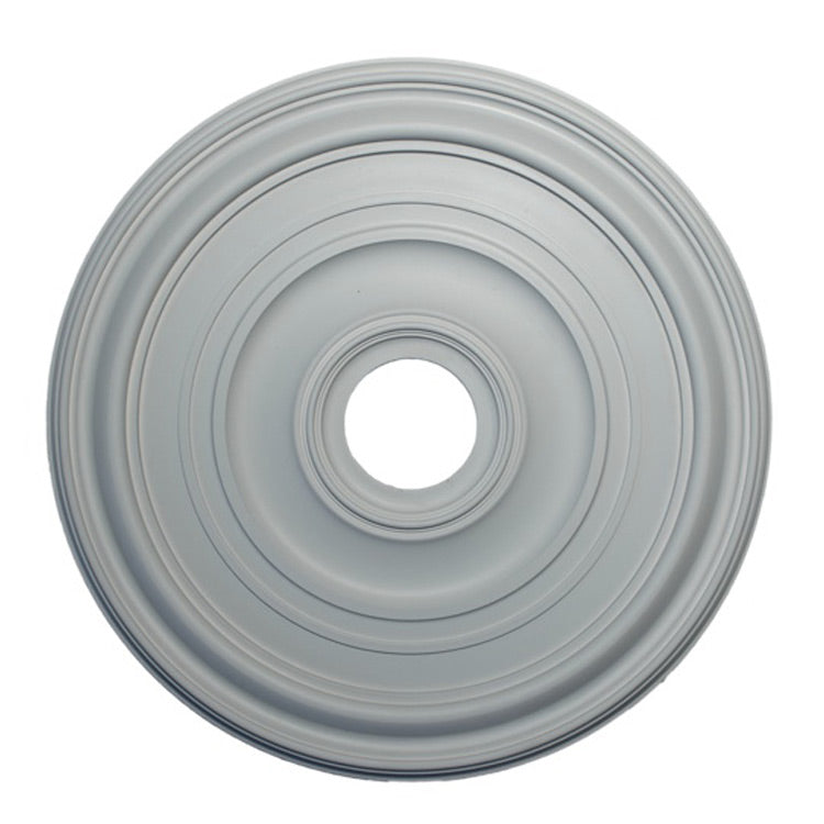 23" (Diam.) x 1-1/8" (Relief) - Hole: 4" - Smooth Round Medallion - [Plaster Material] - Brockwell Incorporated 