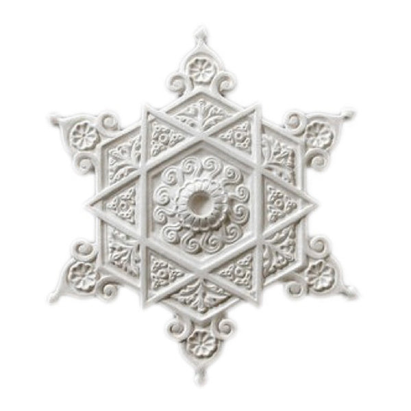17-1/2" (Diam.) x 1-1/4" (Relief) - Moorish Style Scroll & Flower Medallion - [Plaster Material] - Brockwell Incorporated 