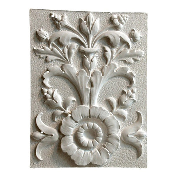 13-3/4" (W) x 18-1/4" (H) x 5/8" (Relief) - Italian Style Wall Panel - [Plaster Material] - Brockwell Incorporated 