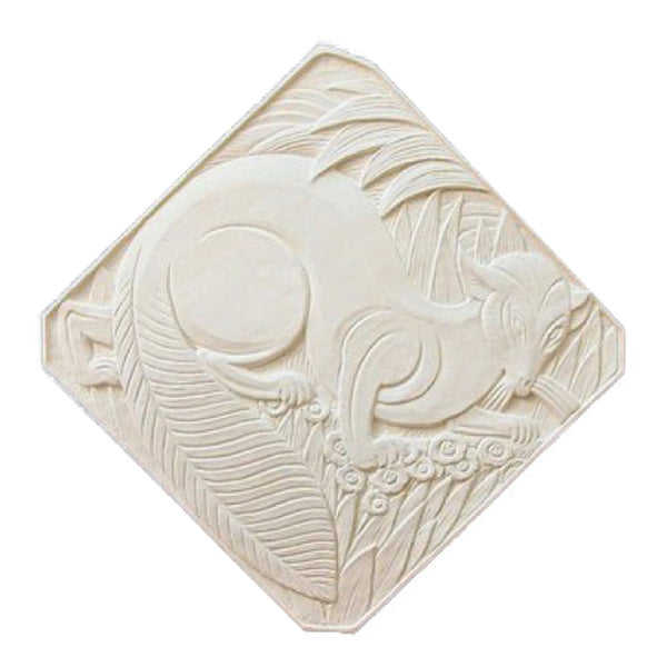 18" (W) x 18" (H) x 1/2" (Relief) - Diagonal: 23-1/2" - Art Deco Style Wall Plaque - [Plaster Material] - Brockwell Incorporated 