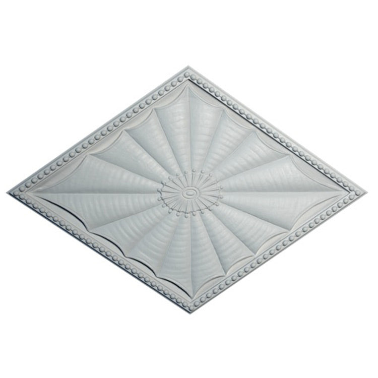 18" (W) x 26" (H) x 7/8" (Relief) - Colonial Style Diamond Medallion - [Plaster Material] - Brockwell Incorporated 