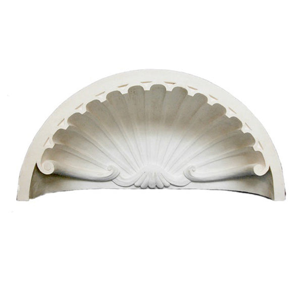 Molded 47" (W) x 23" (H) x 20-1/2" (Depth) - Shell Niche Cap - [Plaster Material] - Brockwell Incorporated - 980-282-8383