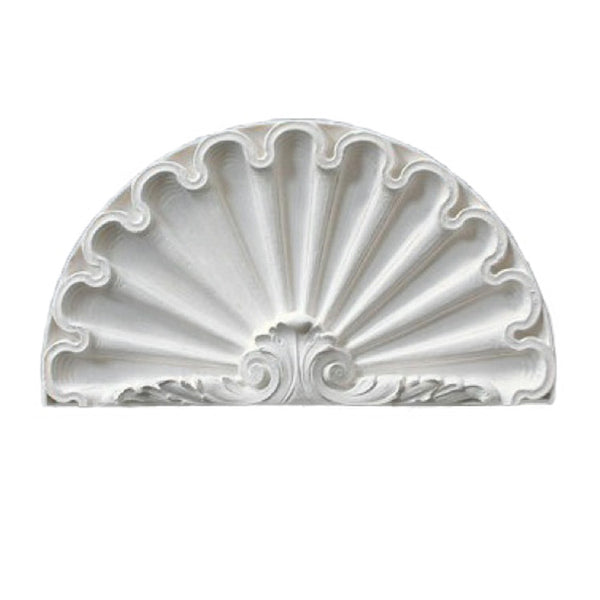 Molded 12-7/8" (W) x 7-1/4" (H) x 1" (Relief) - Louis XVI Shell Niche Cap - [Plaster Material] - Brockwell Incorporated - 980-282-8383