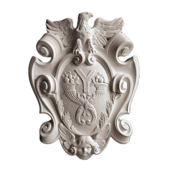 Purchase Decorative Plaster Shield Accents - Item # SHD-0453-PL-2 from Brockwell Incorporated