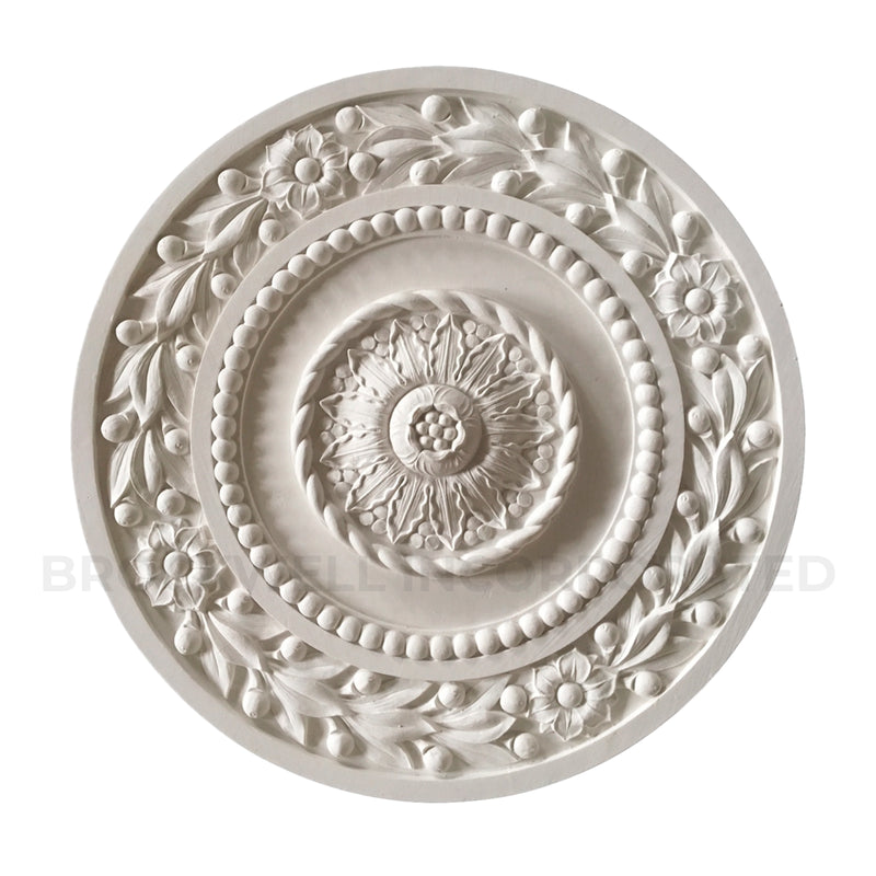 Round Decorative Plaster Empire Style Classical Ceiling Medallion Design from Brockwell Incorporated