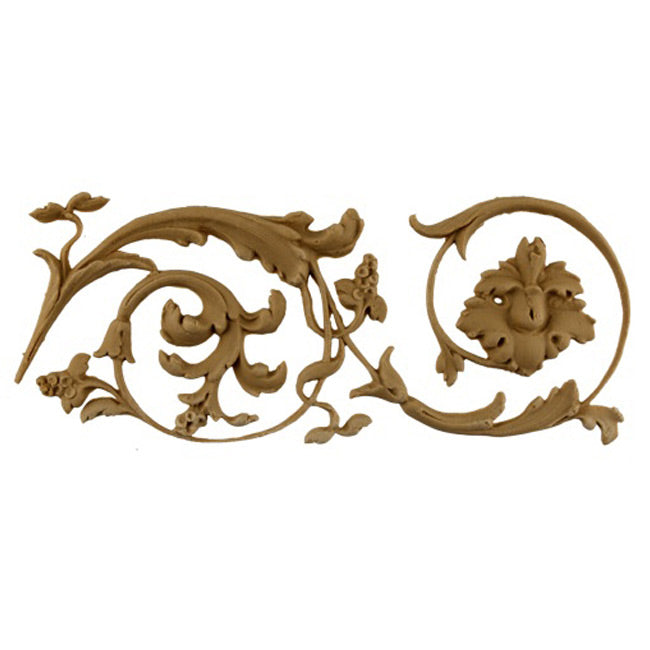 3-3/4"(H) x 5/16"(Relief) - Renaissance Floral Scroll Linear Molding Design - [Compo Material]-Brockwell Incorporated