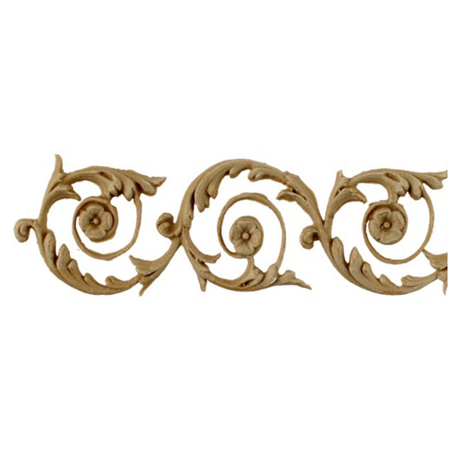 2"(H) x 1/4"(Relief) - French Renaissance Scroll Linear Molding Design - [Compo Material]-Brockwell Incorporated