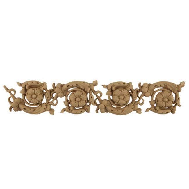 2"(H) x 1/4"(Relief) - Italian Floral Scroll Linear Molding Design - [Compo Material]-Brockwell Incorporated