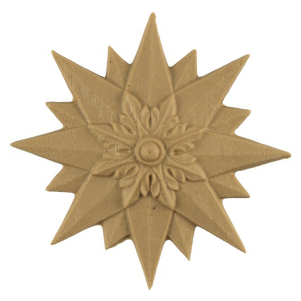 historical resin star applique for wood cabinetry