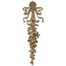 Decorative 4-1/2"(W) x 13"(H) x 3/4"(Relief) - Vertical Louis XVI Drop Applique - [Compo Material] - Brockwell Incorporated