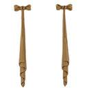 Decorative 1-3/4"(W) x 9"(H) - Ribbon Tassel Vertical Drop Applique (PAIR) - [Compo Material] - Brockwell Incorporated