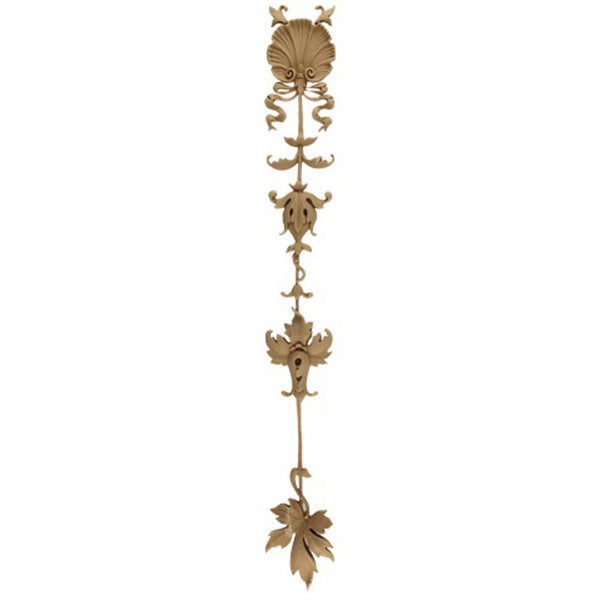 Decorative 2-1/4"(W) x 18-1/2"(H) x 1/4"(Relief) - Italian Renaissance Vertical Drop Applique - [Compo Material] - Brockwell Incorporated