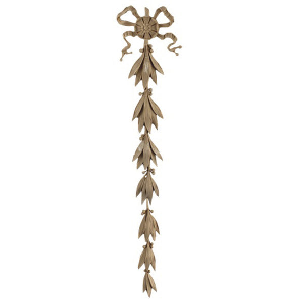 Decorative 3-5/8"(W) x 19-1/4"(H) x 3/8"(Relief) - Louis XVI Vertical Drop Applique - [Compo Material] - Brockwell Incorporated