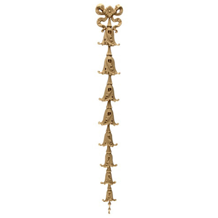 Decorative 2"(W) x 16"(H) x 1/4"(Relief) - Italian Renaissance Vertical Drop Applique - [Compo Material] - Brockwell Incorporated