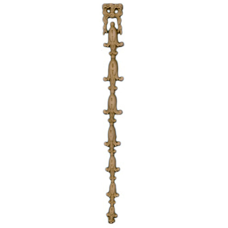 Decorative 1"(W) x 11-3/8"(H) - Vertical Classic Bell Flower Drop Applique - [Compo Material] - Brockwell Incorporated