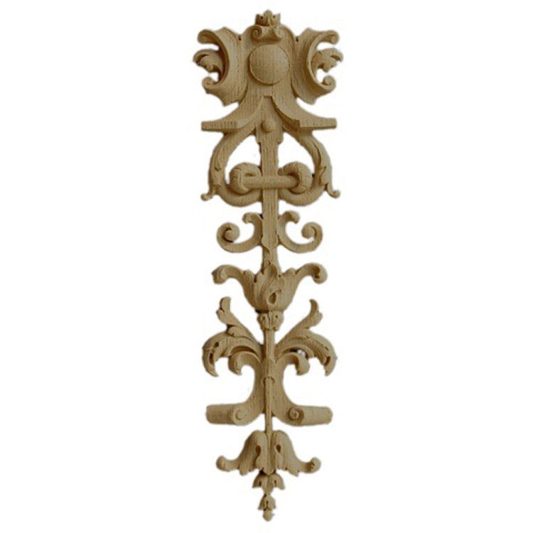 Decorative 3-3/4"(W) x 12-1/2"(H) x 3/8"(Relief) - German Renaissance Vertical Drop Accent - [Compo Material] - Brockwell Incorporated