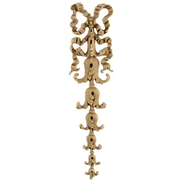 Decorative 2-3/8"(W) x 10-1/4"(H) x 3/8"(Relief) - French Renaissance Vertical Drop Applique - [Compo Material] - Brockwell Incorporated