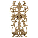 Decorative 6"(W) x 12-1/2"(H) x 1/4"(Relief) - Renaissance Style Vertical Drop Applique - [Compo Material] - Brockwell Incorporated