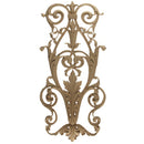 Decorative 8"(W) x 16-1/2"(H) x 3/16"(Relief) - Empire Style Drop Applique - [Compo Material] - Brockwell Incorporated