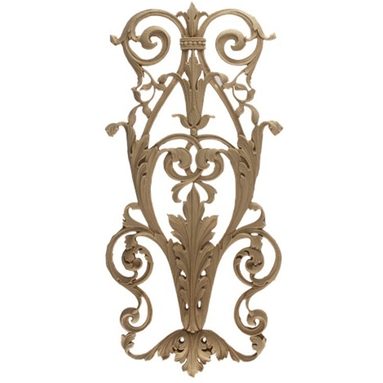 Decorative 8"(W) x 16-1/2"(H) x 3/16"(Relief) - Empire Style Drop Applique - [Compo Material] - Brockwell Incorporated