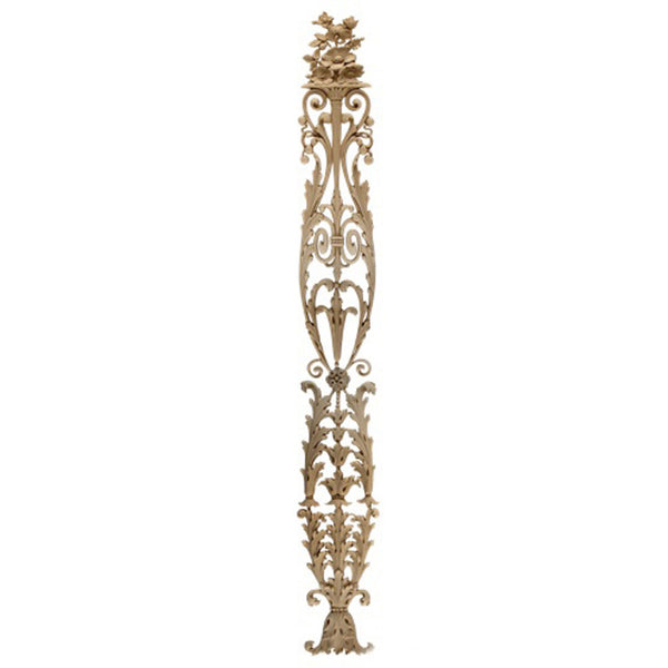 Decorative 3-3/4"(W) x 26-3/4"(H) x 1/2"(Relief) - Louis XVI Vertical Drop Applique - [Compo Material] - Brockwell Incorporated