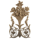 Decorative 8"(W) x 14"(H) x 5/8"(Relief) - Rose Basket Vertical Drop Applique - [Compo Material] - Brockwell Incorporated