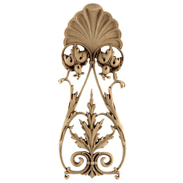 Decorative 2-5/8"(W) x 6-5/8"(H) x 1/2"(Relief) - Italian Renaissance Vertical Drop Applique - [Compo Material] - Brockwell Incorporated
