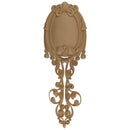 Decorative 12-3/4"(W) x 37-1/2"(H) x 5/8"(Relief) - Modern Shield Vertical Drop Applique - [Compo Material] - Brockwell Incorporated