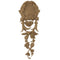 Decorative 3"(W) x 8-1/4"(H) x 1/4"(Relief) - French Shell & Vine Drop Applique - [Compo Material] - Brockwell Incorporated