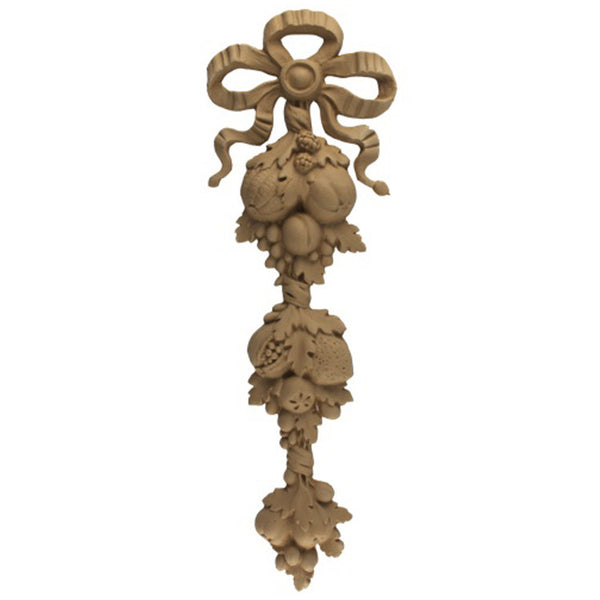 Decorative 5-3/4"(W) x 17-1/2"(H) x 5/8"(Relief) - Fruit Drop Applique - [Compo Material] - Brockwell Incorporated