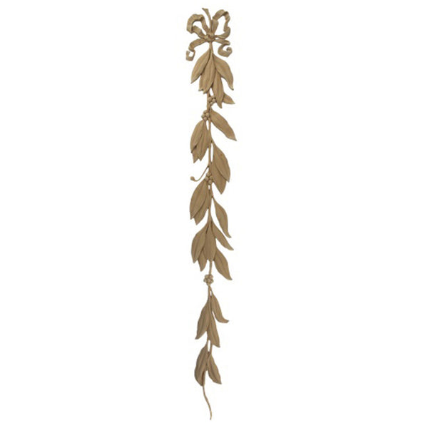 Decorative 2-3/4"(W) x 26-1/2"(H) x 1/4"(Relief) - French Leaf & Berries Drop Applique - [Compo Material] - Brockwell Incorporated