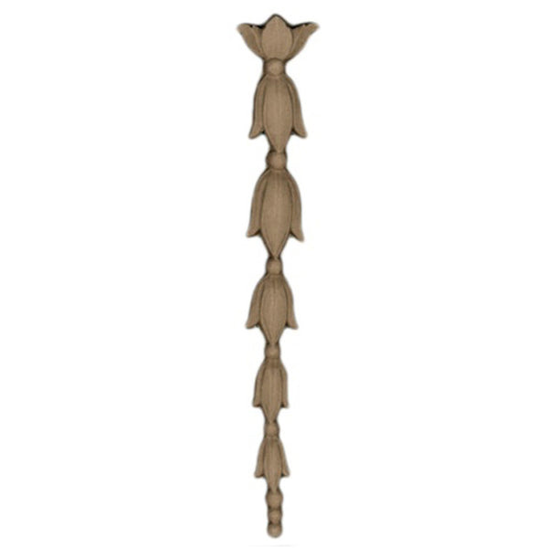 Decorative 1-1/4"(W) x 5-1/2"(H) - Leaf Vertical Drop Accent for Wood  - [Compo Material] - Brockwell Incorporated