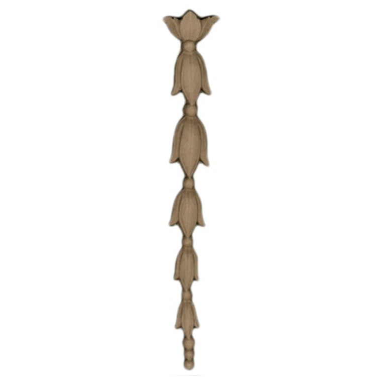 Decorative 1-1/4"(W) x 5-1/2"(H) - Leaf Vertical Drop Accent for Wood  - [Compo Material] - Brockwell Incorporated