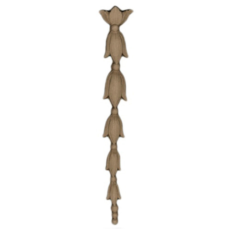 Decorative 7/8"(W) x 5-3/8"(H) - Leaf Vertical Drop Accent for Wood  - [Compo Material] - Brockwell Incorporated