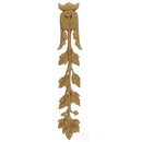 Decorative 2-3/8"(W) x 15"(H) x 1/4"(Relief) - Leaf Vertical Drop Applique - [Compo Material] - Brockwell Incorporated