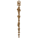 Decorative 1"(W) x 10-1/4"(H) - Vertical Rose Drop Applique for Woodwork - [Compo Material] - Brockwell Incorporated