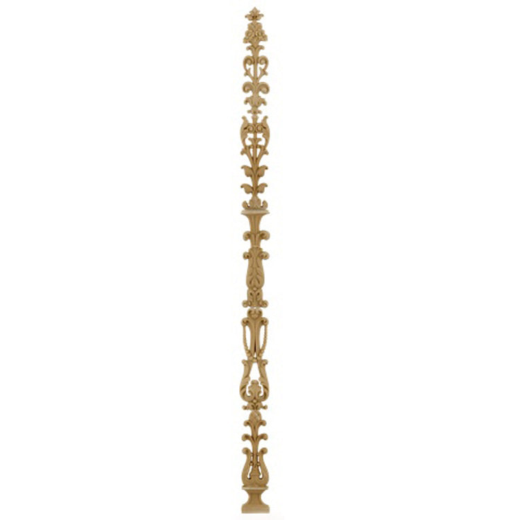 Decorative 1-7/8"(W) x 30"(H) x 1/4"(Relief) - Urn Pilaster Vertical Drop Applique - [Compo Material] - Brockwell Incorporated