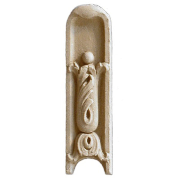 Decorative 1"(W) x 3-3/4"(H) - Specialty Drop Applique for Woodwork  - [Compo Material] - Brockwell Incorporated