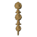 Decorative 3/4"(W) x 2-1/2"(H) - Shell & Flower Vertical Drop Accent for Wood  - [Compo Material] - Brockwell Incorporated