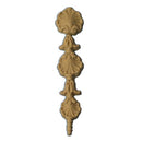 Decorative 1"(W) x 5-3/4"(H) - Shell & Flower Vertical Drop Accent for Wood  - [Compo Material] - Brockwell Incorporated